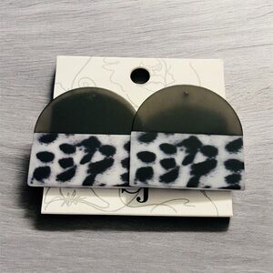 Sassy Jones Leopard Print Half-Moon Earrings